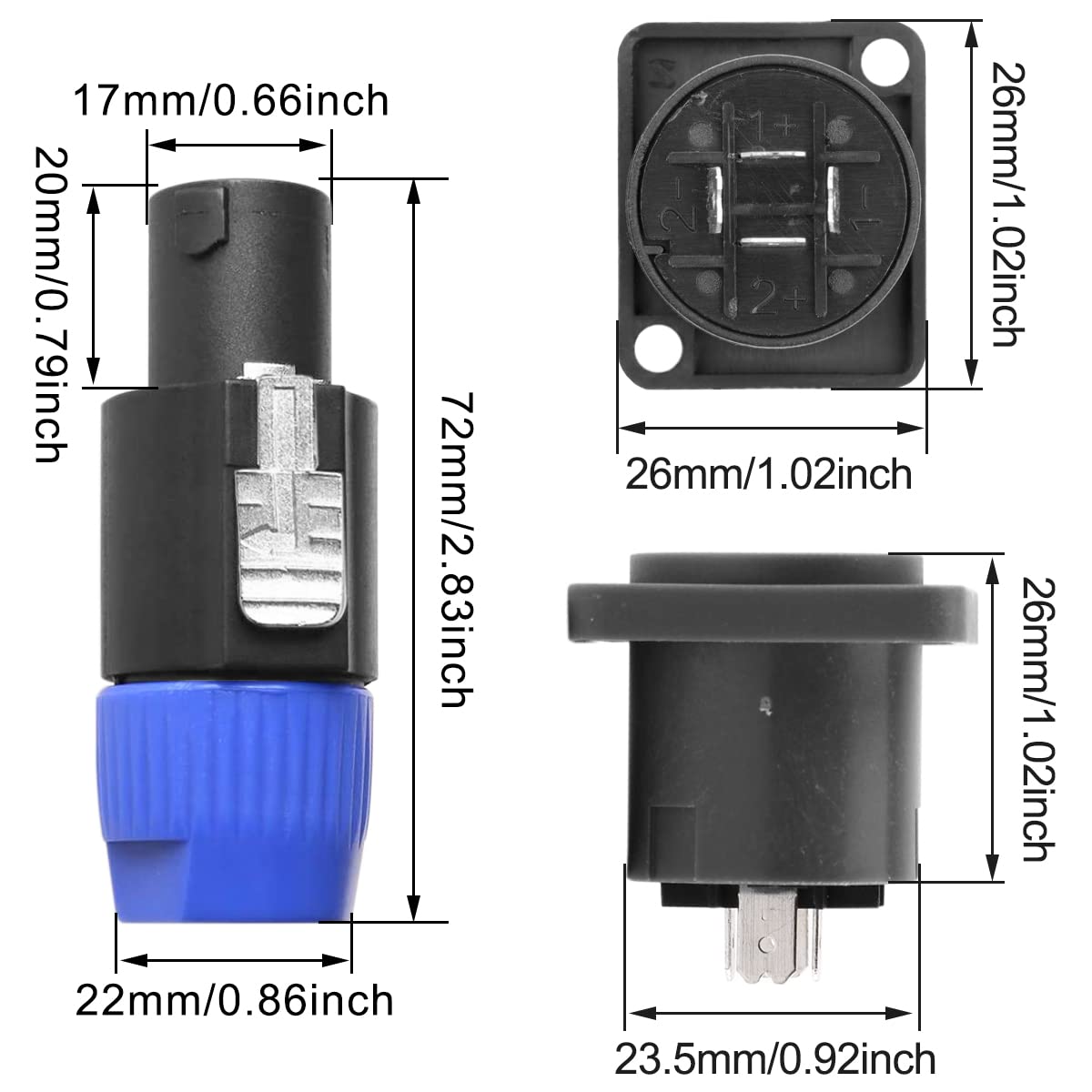 Amazon.co.jp: Xiatiaosann スピコン用コネクタオス ノイトリック用 4